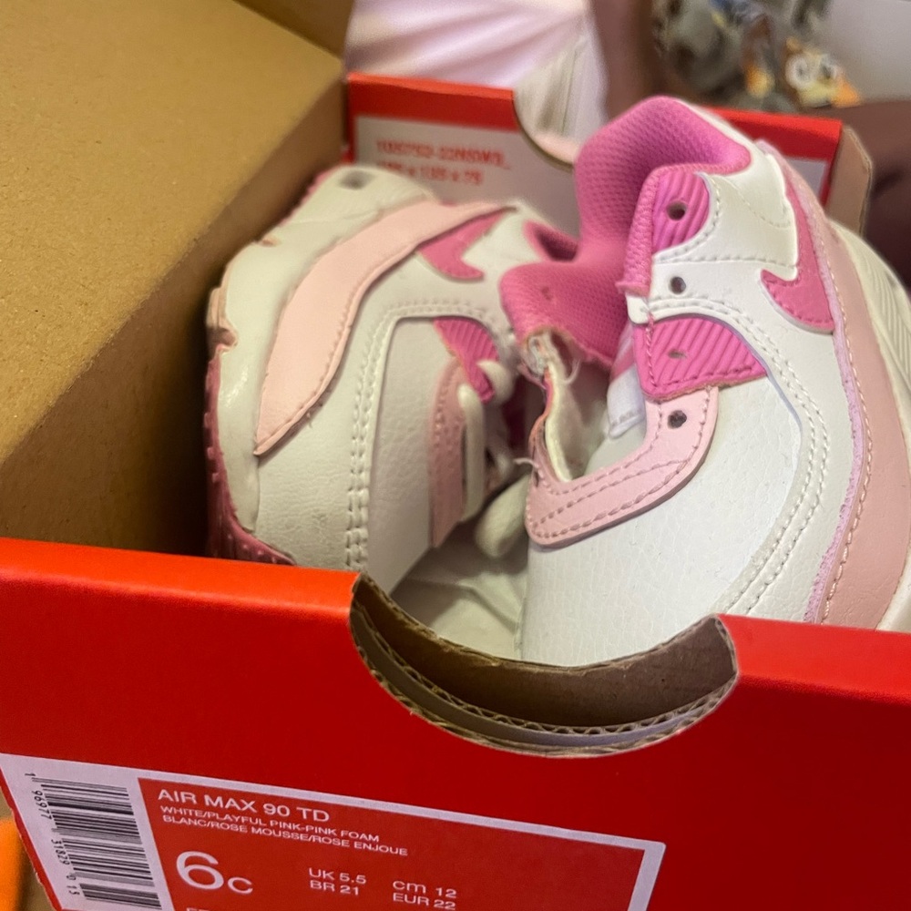 Nike Kids Air Max 90 TD Pink White Sneakers
